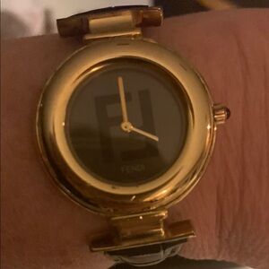 Fendi Gold Wearable Watch